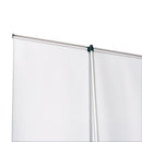 Detailansicht von einem Roll-Up Eco, oben am Rand an der Befestigungsstange. Mit einem Druck von hinten.