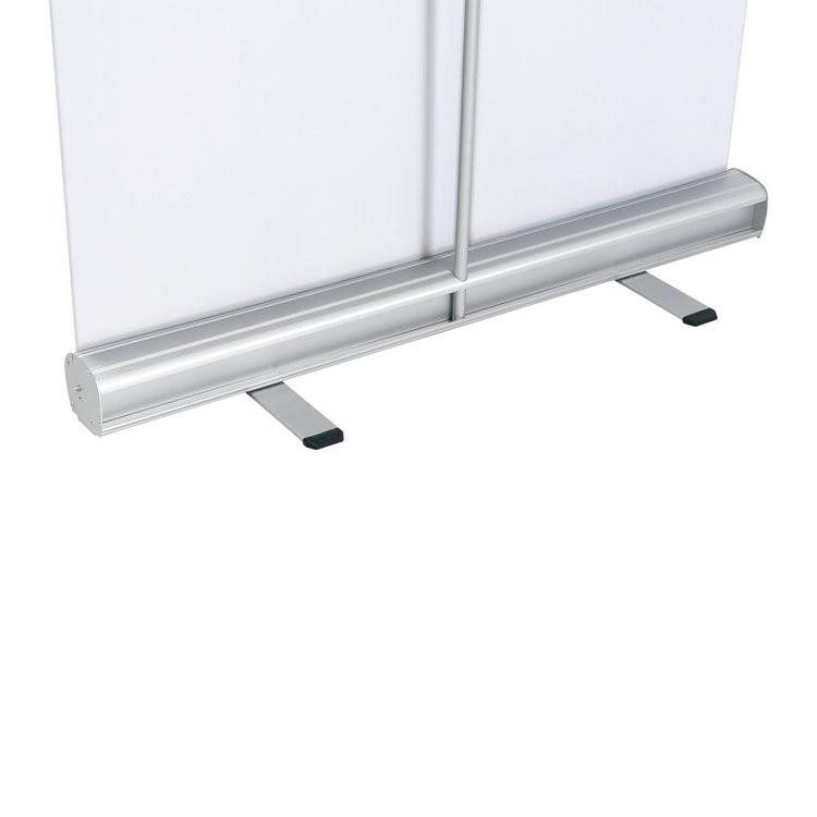 Detailansicht von einem Roll-Up Eco, unten am Rand mit der Kartusche und den Füßen.