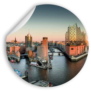 Runder Wandsticker "Hamburg Hafen" Hauptbild