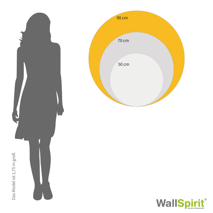 Wandtattoo rund Größenvergleich Ostseedüne