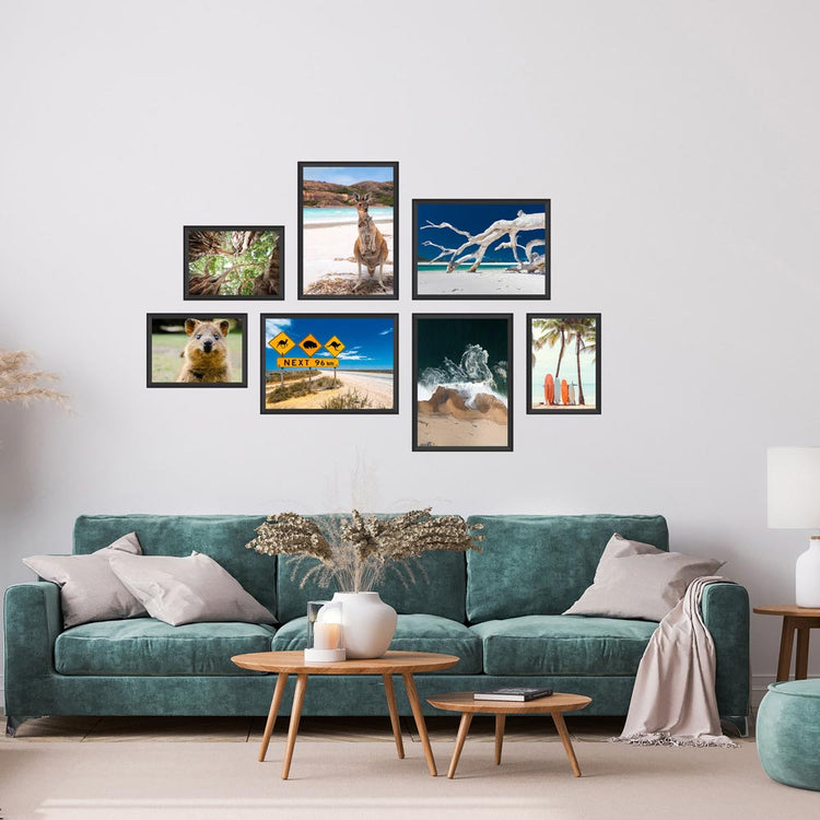 Posterset "Australien" Rückseite mit blauem Sofa