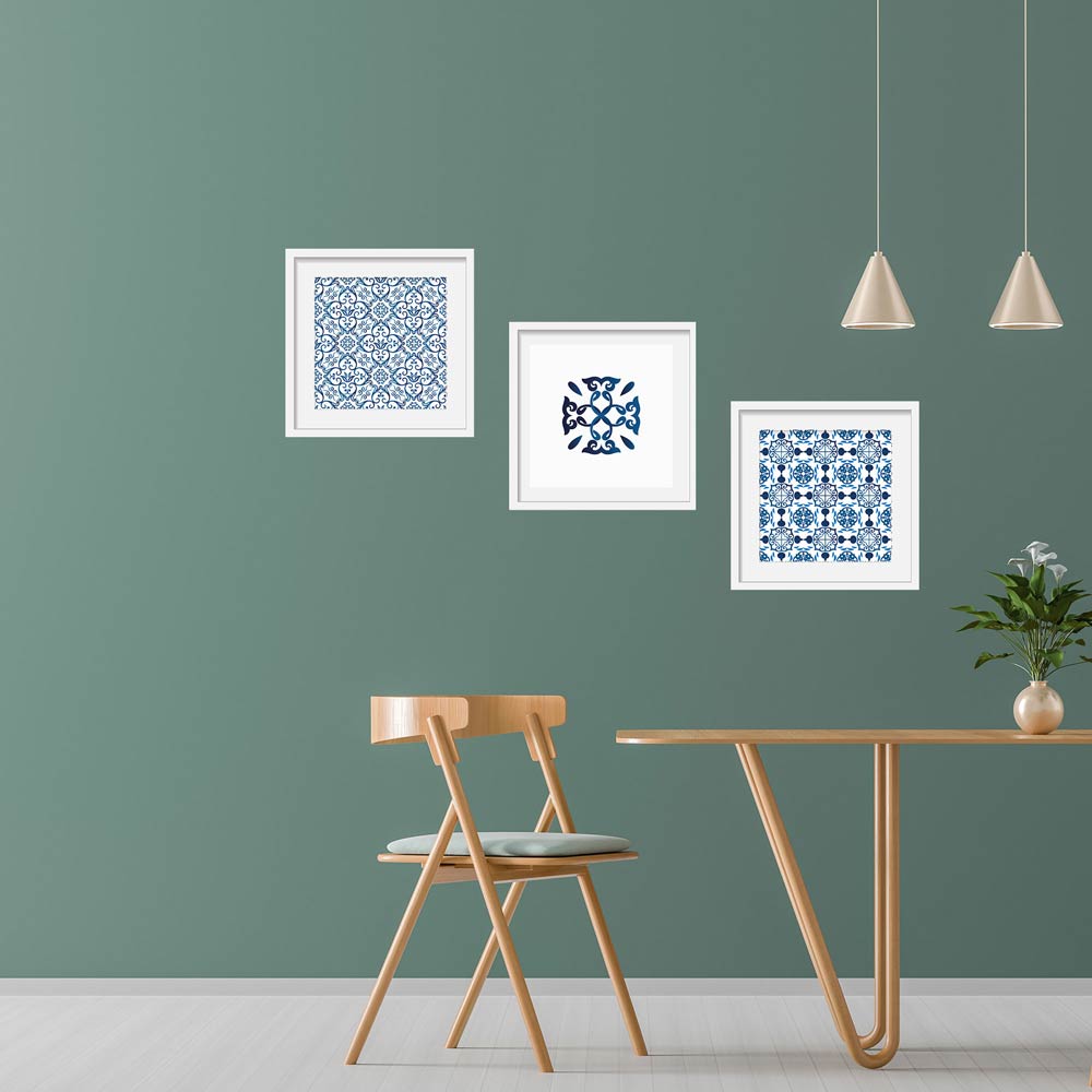 Poster-Set "Azulejos" am Esstisch 