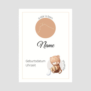 Poster mit Name und Daten Sternzeichen selbst gestalten Hauptbild