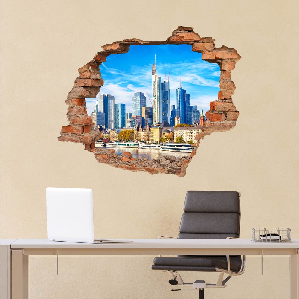 Wandsticker - Wanddurchbruch "Frankfurt am Main" im Office 