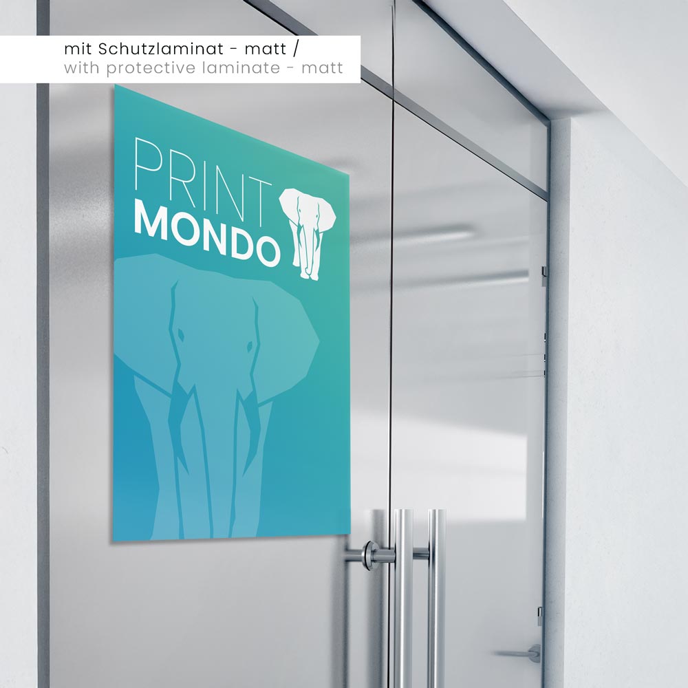 Aufkleber Standard mit matter Oberfläche. Die Rückseite des Aufklebers ist weiß. Vorn kann komplett bunt im Vierfarbmodus ihr Logo aufgedruckt werden.