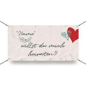 Banner Heiratsantrag "Vintage" zum Personalisieren, Hauptbild