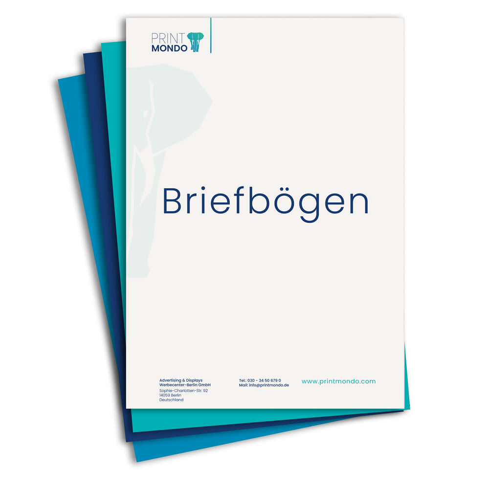 Briefbögen mit eigenem Motiv für ihren professionellen Firmenauftritt. 