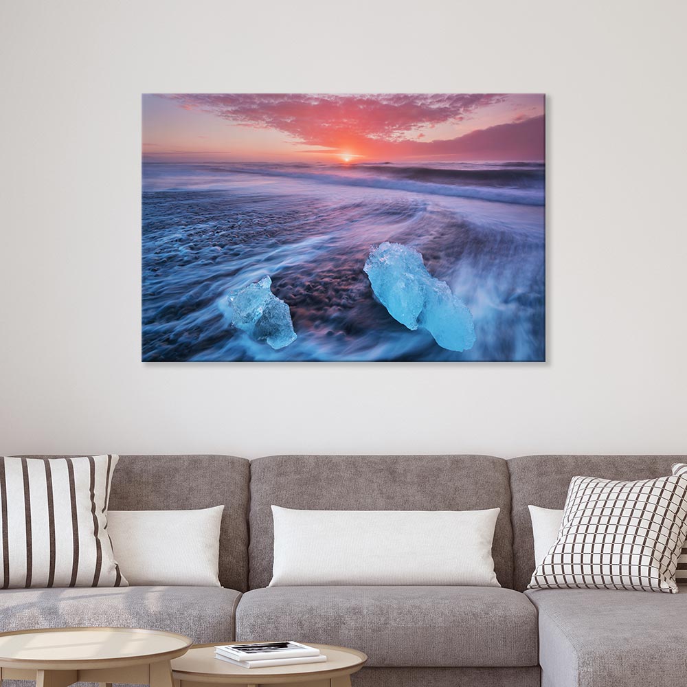 Canvasbild "Diamond Beach - Island" an Wohnzimmerwand