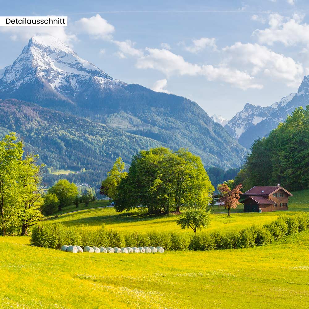 Detailausschnitt Leinwandbild Fensterblick "Alpen"