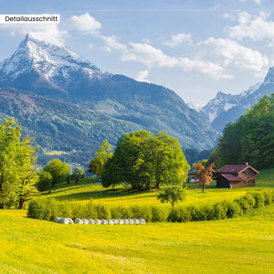 Detailausschnitt Leinwandbild Fensterblick "Alpen"