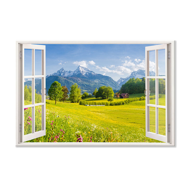 Leinwandbild Fensterblick "Alpen" Hauptbild