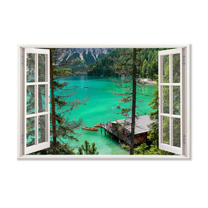 Leinwandbild Fensterblick "Bergsee" Hauptbild