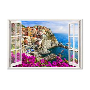 Leinwandbild Fensterblick "Cinque Terre" Hauptbild