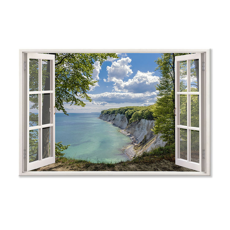 Leinwandbild Fensterblick "Meer und Bucht" Hauptbild