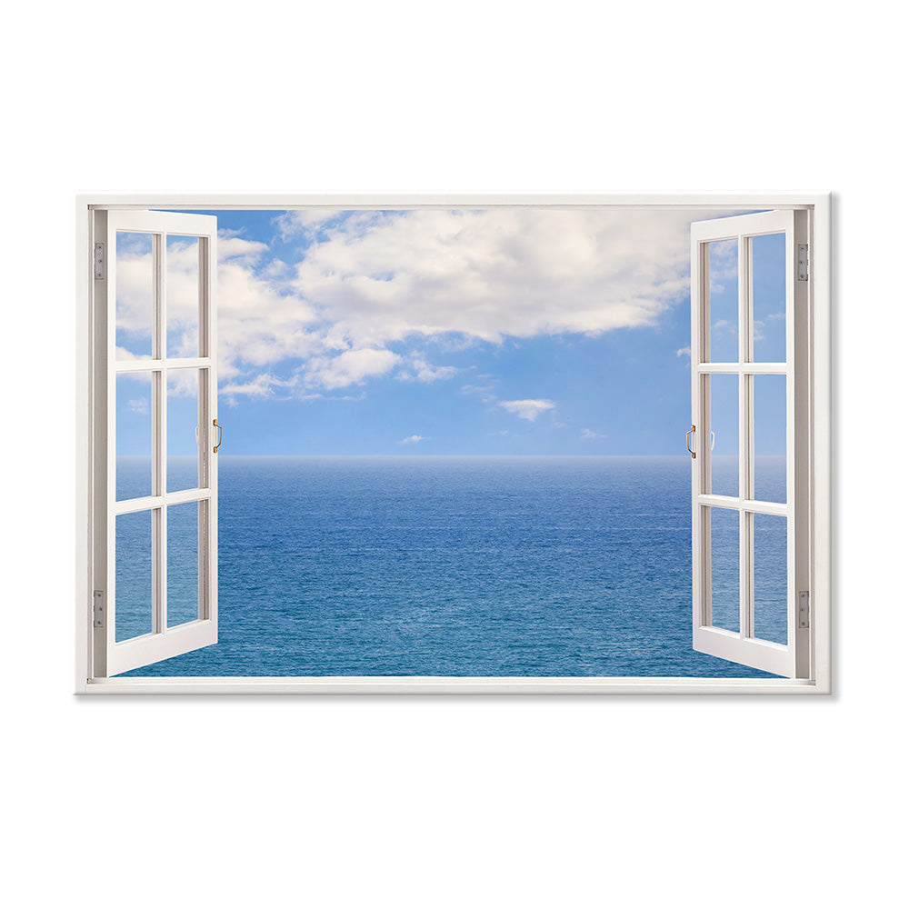 Leinwandbild Fensterblick "Meer und Wolken" Hauptbild