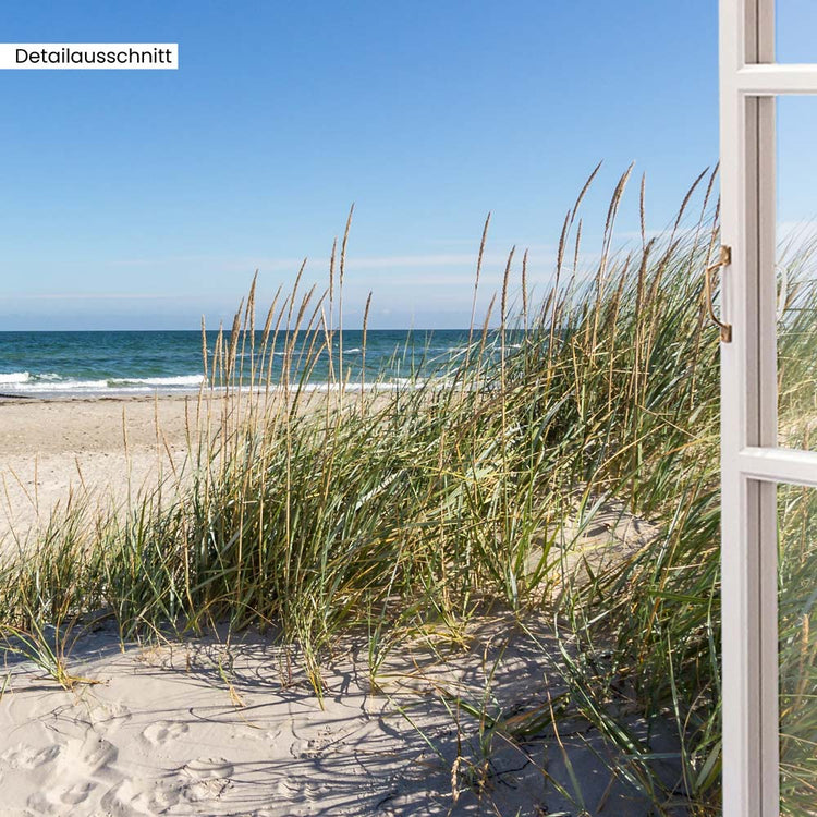 Detailausschnitt Leinwandbild Fensterblick "Ostsee Strand"