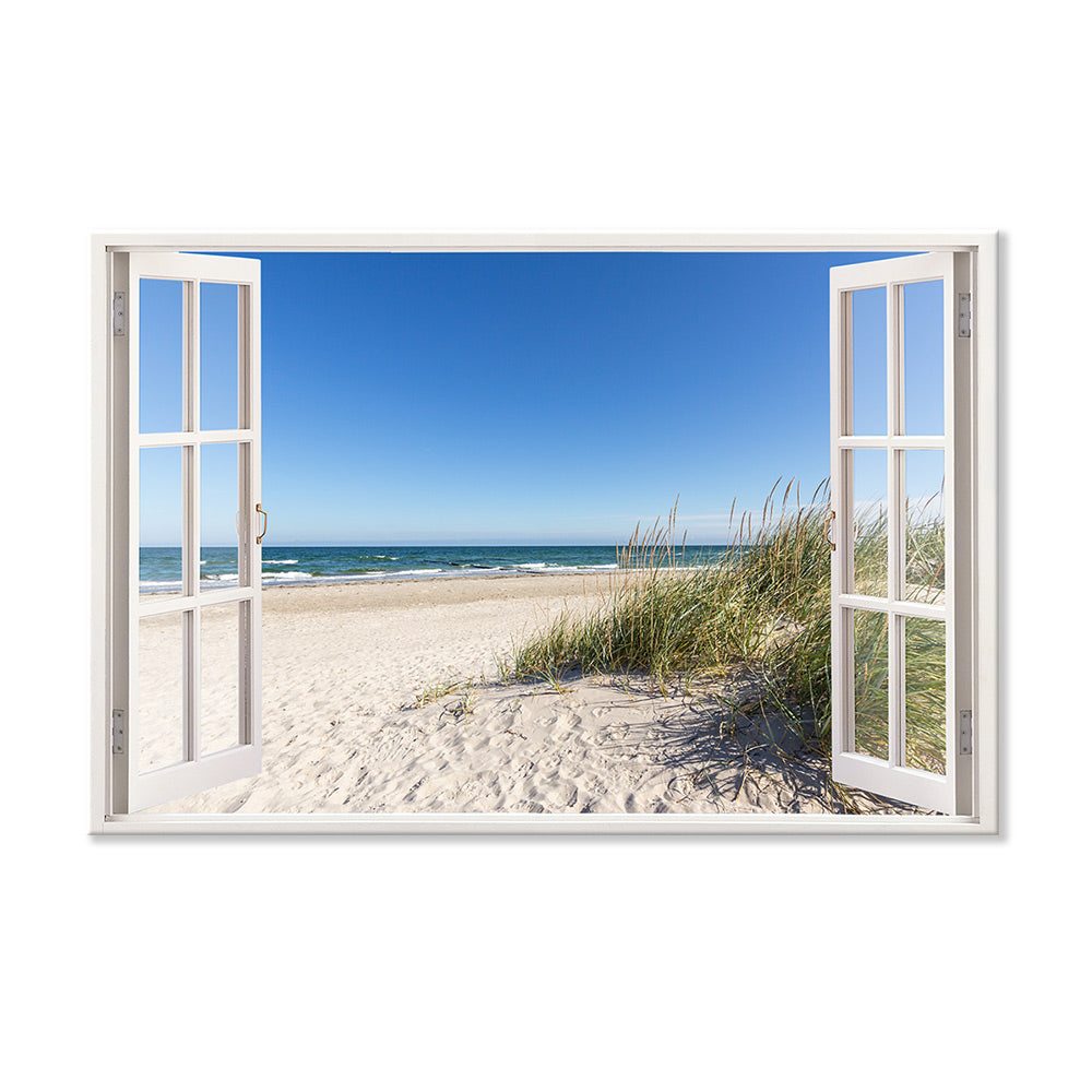 Leinwandbild Fensterblick "Ostsee Strand" Hauptbild