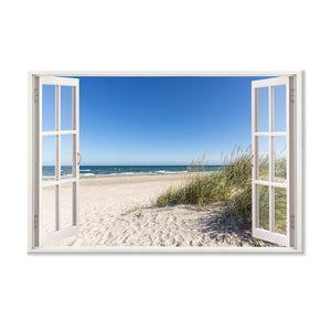 Leinwandbild Fensterblick "Ostsee Strand" Hauptbild