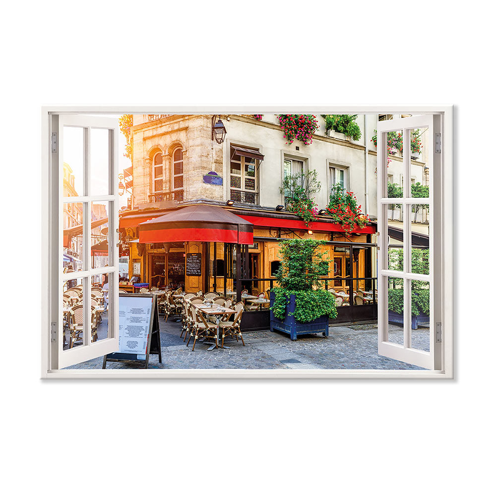 Leinwandbild Fensterblick "Café Paris" Hauptbild