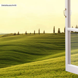 Detailausschnitt Leinwandbild Fensterblick "Toscana"