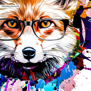 Leinwandbild "Fuchs mit Brille" Detailansicht