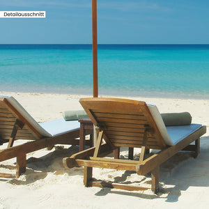 Leinwandbild "Strand mit Liegestühlen" Detailausschnitt