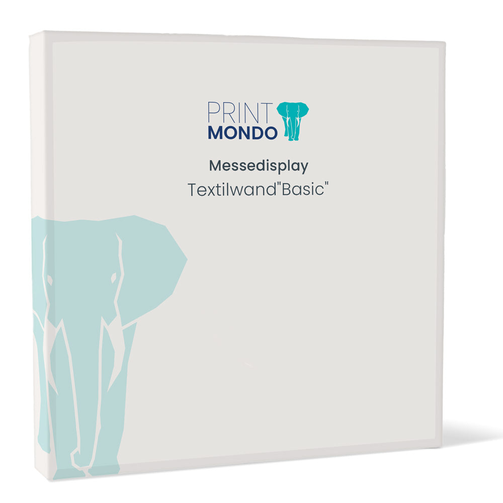 Textiles Messedisplay Basic, befestigt mit KLettband und Flauschband für einen tollen Messeauftritt - jetzt bei Printmondo