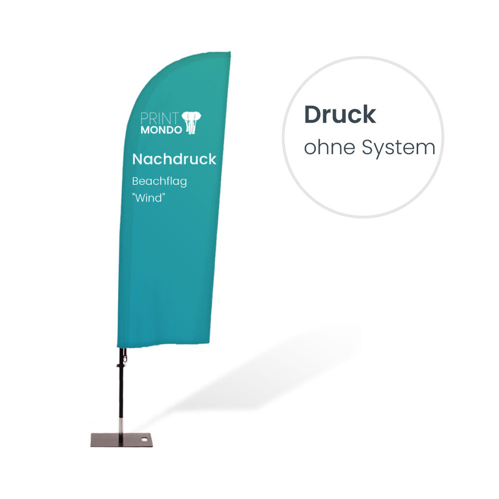 Nachdruck Beachflag Wind ohne System